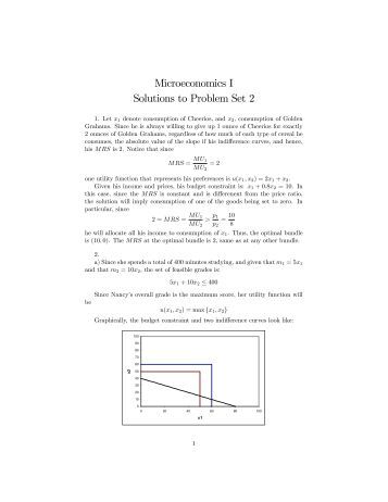 Microeconomics homework and solutions