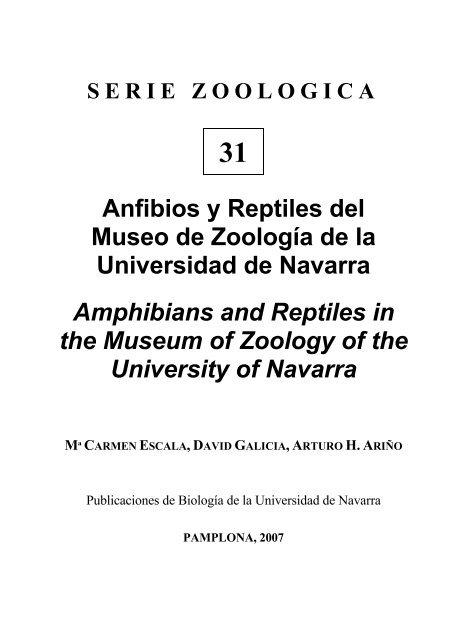 Anfibios y Reptiles del Museo de ZoologÃ­a de la Universidad de ...