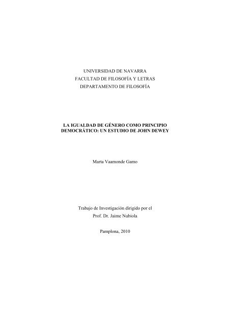 La igualdad de gÃ©nero como principio democrÃ¡tico - Universidad de ...