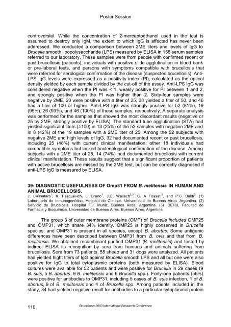 Brucellosis 2003 proceedings - PHIDIAS