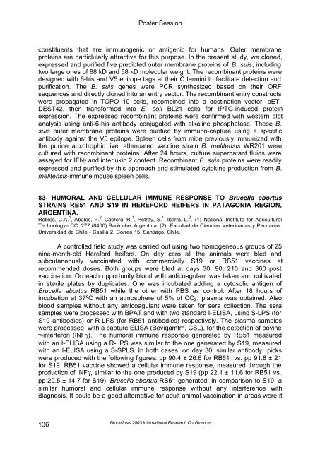 Brucellosis 2003 proceedings - PHIDIAS