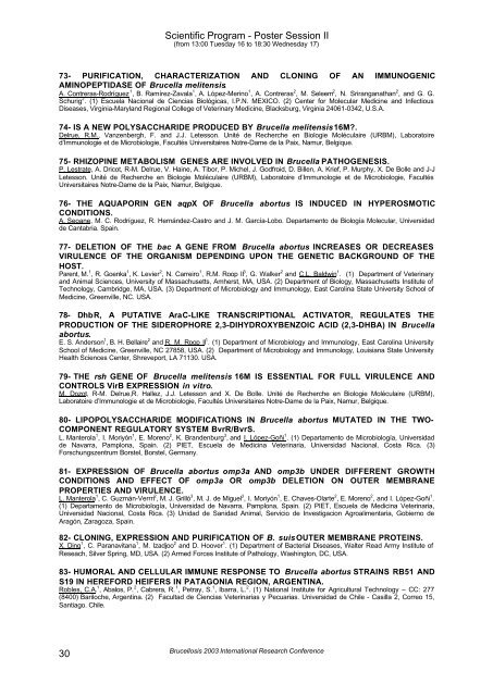 Brucellosis 2003 proceedings - PHIDIAS