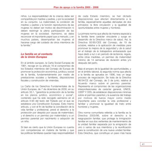 Plan de Apoyo a la Familia 2005-2008 - Universidad de Navarra