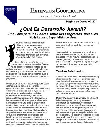 Desarrollo Juvenil? - University of Nevada Cooperative Extension ...