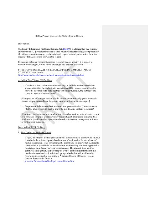 ferpa form fit
FERPA Privacy Checklist for Online Course-Hosting ferpa form fit
FERPA Privacy Checklist for Online Course-Hosting