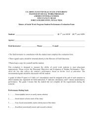 Student Performance Evaluation Form - Fayetteville State University