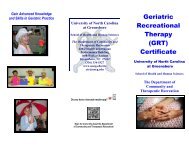Geriatric Recreational Therapy - The University of North Carolina at ...