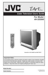 For Model: AV-32S565 Color Television Users Guide - JVC