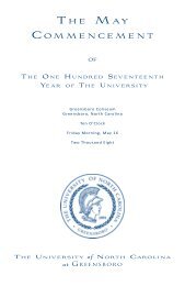 UNCG May 2008 Commencement Program - The University of North ...