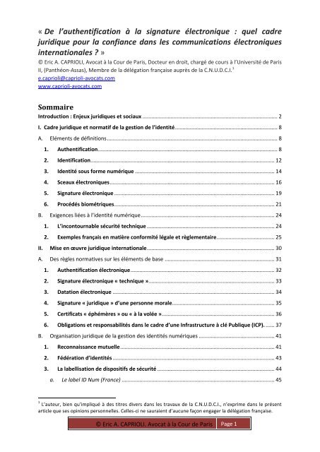 Â« De l'authentification Ã  la signature Ã©lectronique : quel ... - uncitral