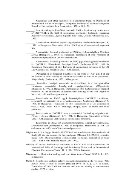 Consolidated Bibliography of recent writings related to the ... - uncitral