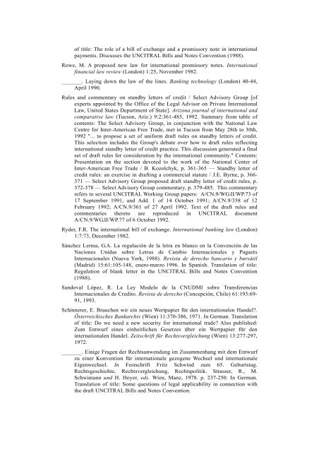 Consolidated Bibliography of recent writings related to the ... - uncitral