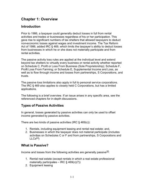 Passive Activity Losses - Uncle Fed's Tax*Board