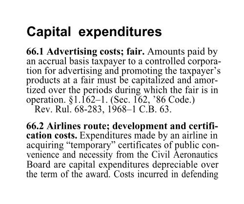 Capital expenditures - Uncle Fed's Tax*Board