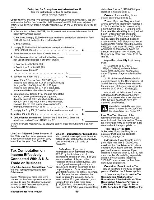 2001 Instructions for Form 1040NR - Uncle Fed's Tax*Board