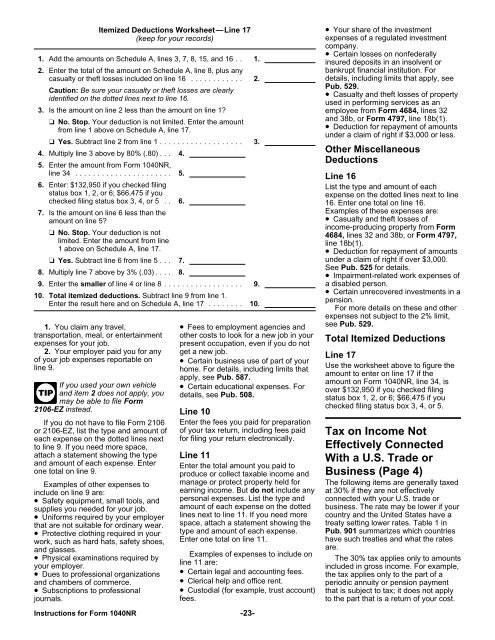 2001 Instructions for Form 1040NR - Uncle Fed's Tax*Board