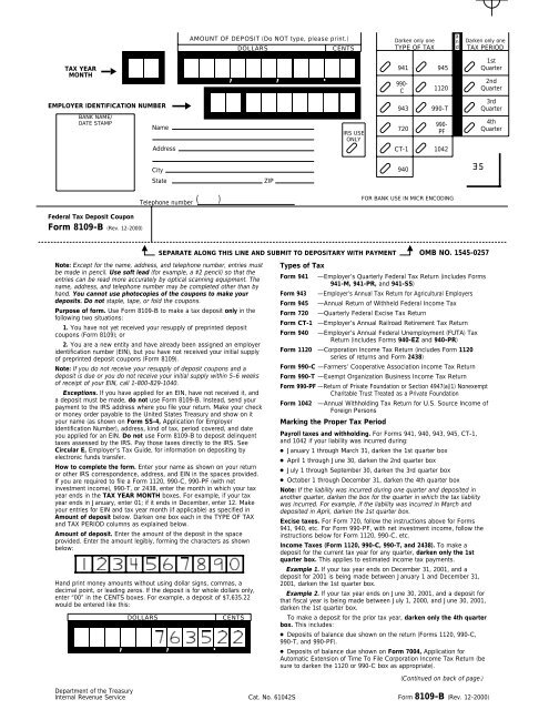 Form 8109-B (Rev. December 2000)