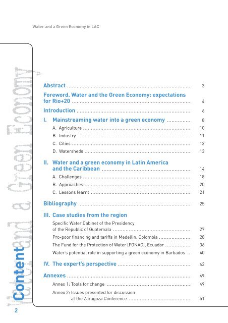 Water and a Green Economy in Latin America and the Caribbean