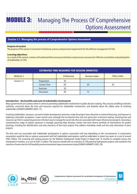 Comprehensive Option Assesment - UNEP