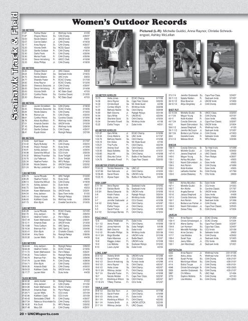 Media Guide - UNCWsports.com - UNC Wilmington Athletics