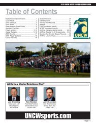 Table of Contents - UNC Wilmington Athletics