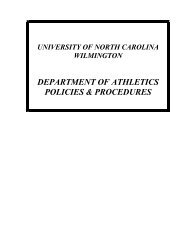 department of athletics policies & procedures - UNC Wilmington ...