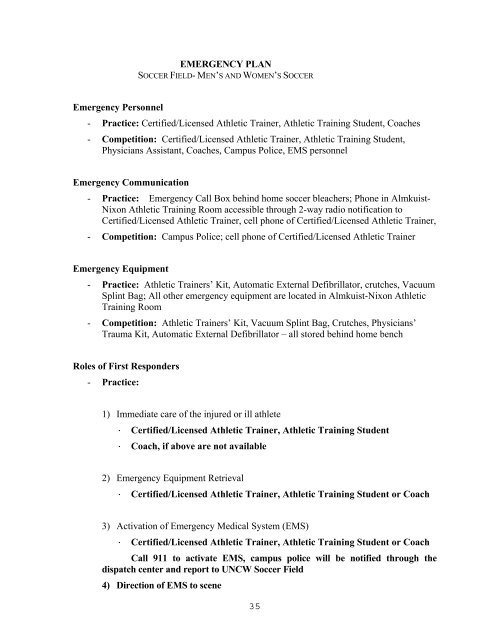 department of athletics policies & procedures - UNC Wilmington ...