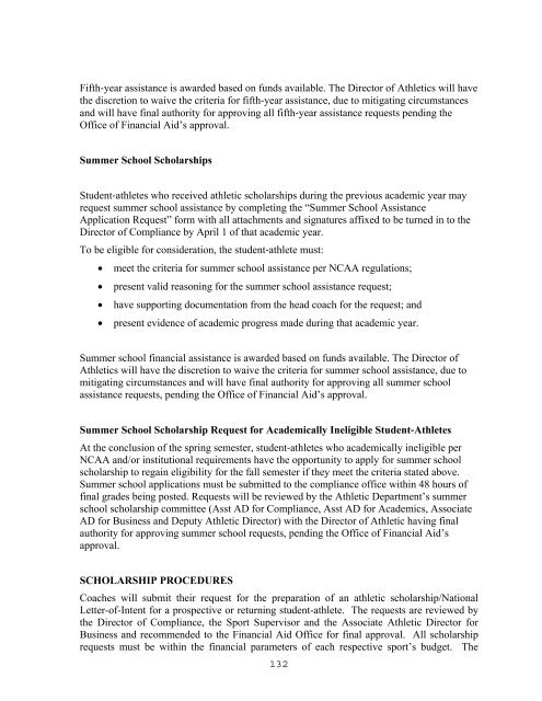 department of athletics policies & procedures - UNC Wilmington ...