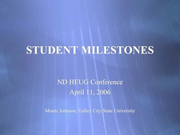 STUDENT MILESTONES