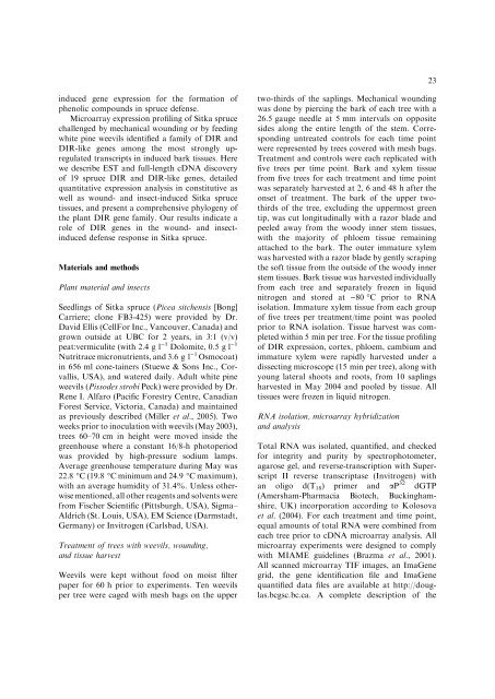 Dirigent proteins in conifer defense: gene discovery, phylogeny, and ...