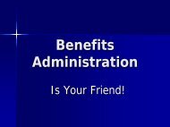 Benefits Administration is Your Friend: PowerPoint in PDF