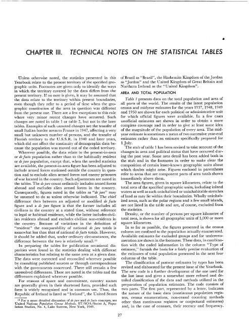 demographic yearbook annuaire demographique 1951