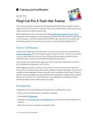 FCP T3 Final Cut Pro X Train-the-Trainer - Training - Apple