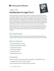 Logic 101: Introduction to Logic Pro 9 (PDF) - Training - Apple