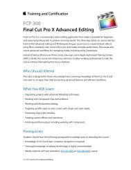 FCP 300: Final Cut Pro X Advanced Editing (PDF) - Training - Apple