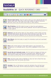 Read&Write; 10 - QUICK REFERENCE CARD - Texthelp