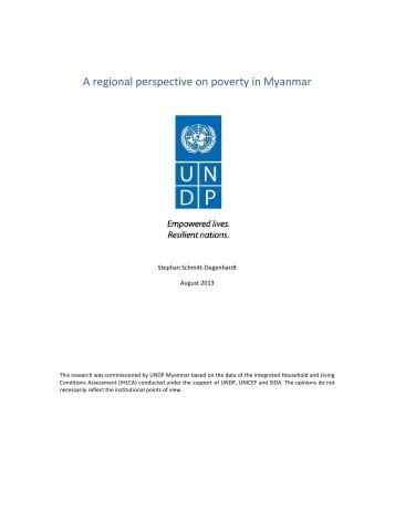 A regional perspective on poverty in Myanmar - United Nations ...