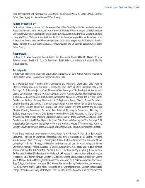 Human Development Report 2005 : Karnataka - United Nations ...