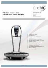 fitvibe excel pro technical data sheet