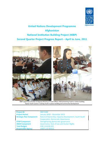 Progress Report Quarter 2 2011 - UNDP Afghanistan
