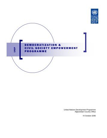Democratization & Civil Society Empowerment - UNDP Afghanistan