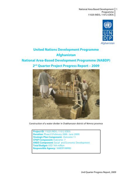 (NABDP) 2nd Quarter Project Progress Report â 2009 - UNDP ...