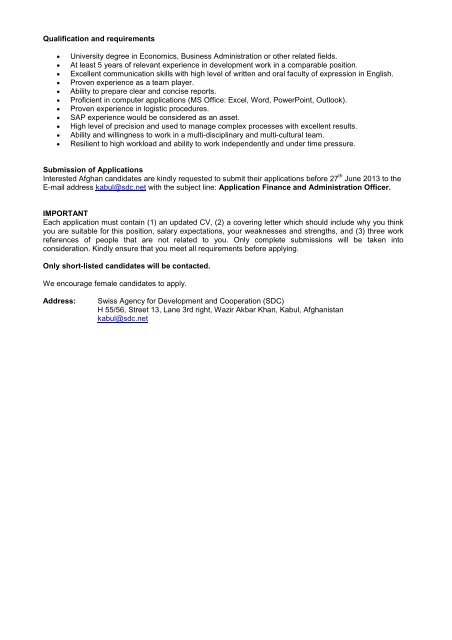 Finance and Administration Officer - UNDP Afghanistan