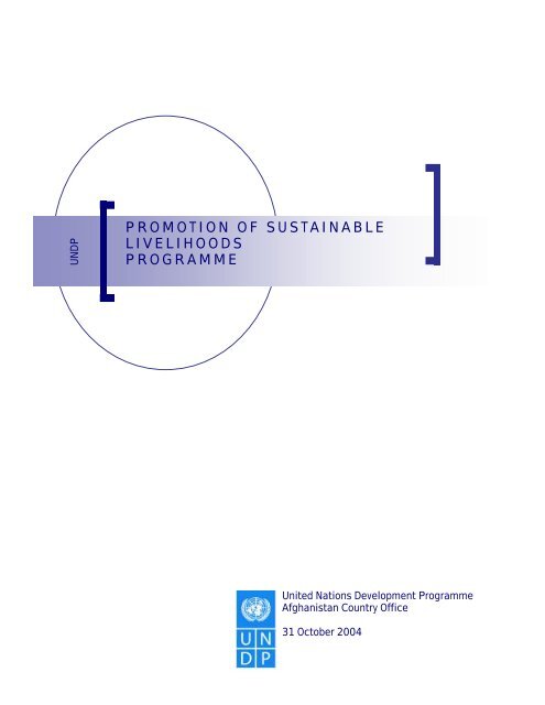Promotion of Sustainable Livelihoods - UNDP Afghanistan