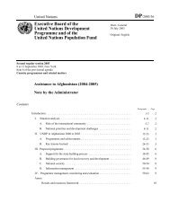 UNDP Country Programme for Afghanistan 2004-2005