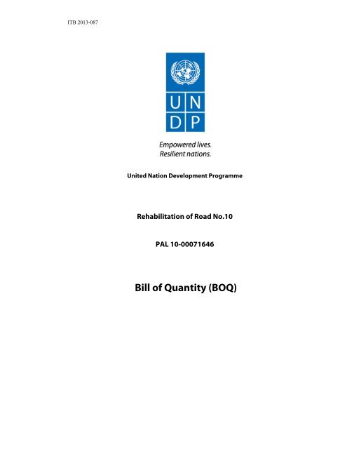 Bill of Quantity (BOQ) - UNDP