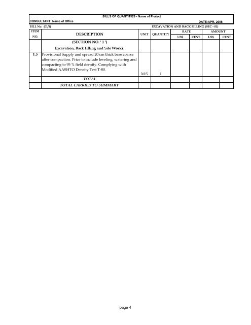 excavation ,backfilling & site works - UNDP