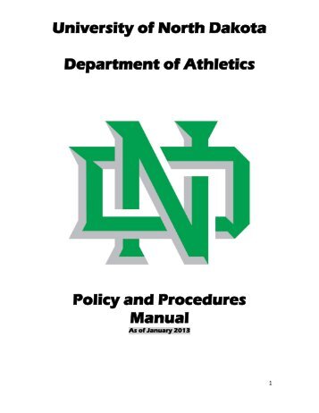 Policy and Procedure Manual - University of North Dakota Athletics