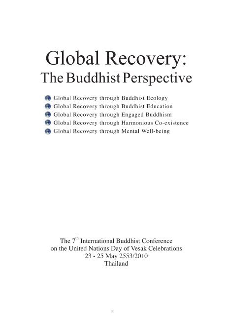 Global Recovery: - United Nations Day of Vesak 2013