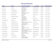 Personnel Directory - University of New England